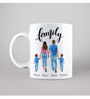 Aile Tasarımlı Kupa Kişiye Özel