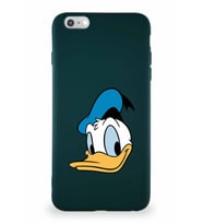 Apple iPhone 6S Plus Soft Premier Kapak Donald Duck-B Tasarımlı Silikon Kılıf - Yeşil (Şeffaf)