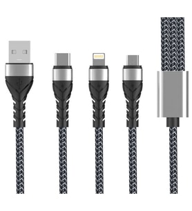 Zore Bax 3 in 1 Usb Kablo 1.2M (Siyah)