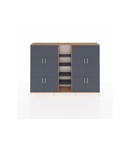 Arges Dolap 14 Raflı 8 Kapaklı 220x30x163 Çam-Antrasit