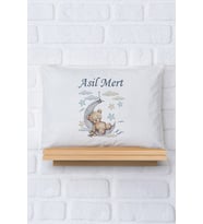 Pia Baby Premium %100 Pamuk İsme Özel Erkek Bebek Yastık Kılıfı 35*45 cm 5018-12