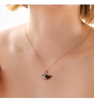 925 Ayar Gümüş Rose Kuğu Kadın Kolye