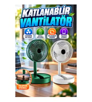 3 Kademe Hız Ayarlı Katlanabilir Şarjlı Mini Vantilatör Telefon Standlı Soğutucu Pervane