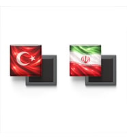 Buzdolap Magnetleri - İran Bayrağı ve Türk Bayrağı - 2'li Set Magneti
