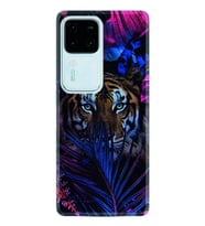 Vivo V30 Kılıf Desenli Silikon Flowers Tiger 1319