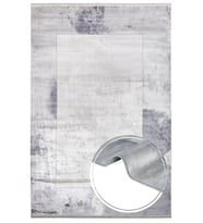 Makine Kaymaz Yıkanabilir Antrasit Geometrik Salon Halısı Mutfak Halısı Koridor Halısı Yolluk 0891B