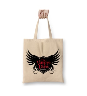 Vampire Diaries Beyaz Bez Çanta Uzun Saplı Alışveriş Çantası Plaj Çantası