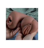 Masturbator Realistik Dokulu Oral anl Vajinal 3 İn 1 Titreşimli Suni Vajina