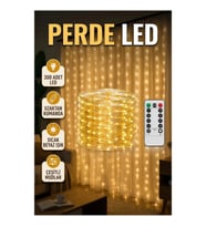 300 LED 3x3 Metre Perde Işık Sıcak Beyaz Dekoratif Aydınlatma