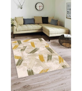 Yeşil Sarı Spor Kaymaz Taban Makinede Yıkanabilir Halı FR07 - 100 x 160 cm