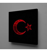 SİYAH KIRMIZI BAYRAK KANVAS TABLO 190x190cm