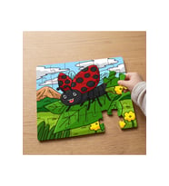 Mutlu Uğur Böceği Tasarımlı 24 Parça Ahşap Çocuk Puzzle MPK0781