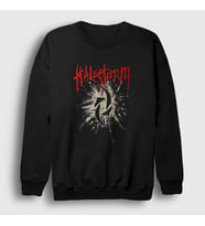 Presmono Unisex Siyah Logo Halestorm Sweatshirt 382310tt