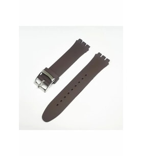 19mm Swatch Uyumlu Chrono Model Slikon Saat Kordonu - KAHVE