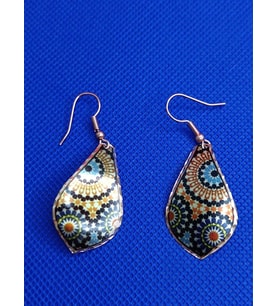 Bakır Küpe, Saf Bakır Usta İşi El Yapımı Şık Tasarım, (Çiçek Desenli )