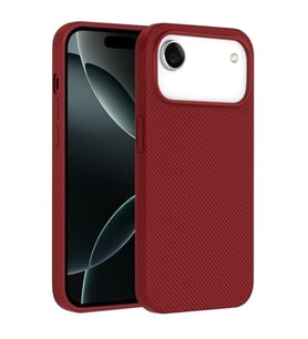 iPhone 17 Pro ile Uyumlu Karbon Fiber Desenli Premium K?l?f Kevlar Kenar ?nce ve Hafif Tasar?m Kablosuz ?arj ve MagSafe ile uyumlu Telefon K?l?f? K?rm?z?