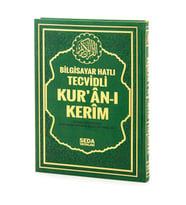 Satır Altı Tecvidli Kuranı Kerim - Bilgisayar Hatlı - Cami Boy -  Yeşil Renk - Seda Yayınları