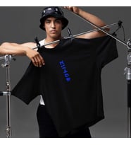 Ahtapot Desenli Dijital Baskılı Unisex Tshirt, Günlük Kullanıma Uygun Pamuklu Regular Tshirt (Siyah)