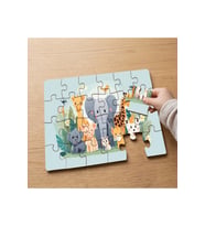 Mutlu Safari Hayvanları Tasarımlı 24 Parça Ahşap Çocuk Puzzle