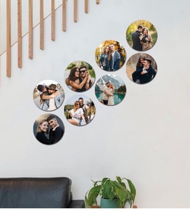 Kişiye Özel 8 Fotoğraflı Yuvarlak Mdf Tablo