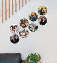 Kişiye Özel 8 Fotoğraflı Yuvarlak Mdf Tablo