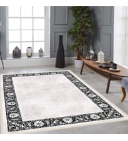 Rovigo Home Dijital Baskı Yıkanabilir Kaymaz Taban Salon Halısı Ve Yolluk RVG0899-FNL478 (Krem)