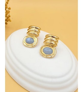 Bebe Mavisi Marka Model Pirinç Gold Küpe
