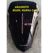 Bajaj Dominar 250 -400 Füme Ön Cam Siperlik ,Biadil Marka Tur Camı 42 cm (2017-2024) Arasmoto (Siyah)