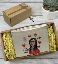 BK Gift Kişiye Özel Süper Anne Karikatürlü Keten Makyaj Çantası, Sevgiliye Hediye, Sevgililer Günü Hediyesi, Doğum Günü Hediyesi
