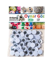 Oynar Göz Siyah 10 mm 150 li 1 Paket Oynayan Göz 10mm Hobi Tasarım Anasınıfı Kreş Etkinlik Elişi 