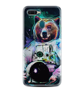 Oppo A5S A15 A16 A54 A55 A73 A74 Kılıf Desemli Silikon Astronot Panda 1755