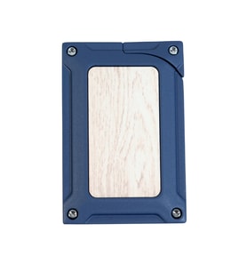 Caseti Tek Torch Pürmüz Lacivert Ahşap Desenli Metal Puro Çakmağı