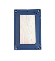 Caseti Tek Torch Pürmüz Lacivert Ahşap Desenli Metal Puro Çakmağı