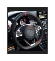 Fiat Siena Dikmeli Direksiyon Kılıfı Alkantra Karbon Kırmızı Yüzüklü