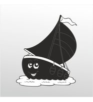 Folyo Sticker Gülen Tekne 90 cm uzunluk (Karışık)