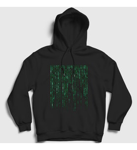 Presmono Unisex Siyah Code Film The Matrix Kapüşonlu Sweatshirt 253541tt