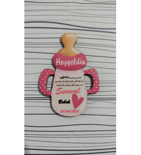 8 CM Biberon Hoşgeldin Magnet 25 Adet