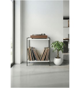 Lamine Ahşap Pikap Sehpası 60x45cm Metal Ayaklı