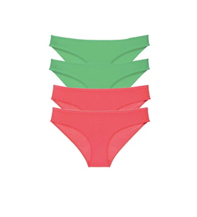 Mulvxbrf Brf02 4 Adet Eko Set Likralı Kadın Slip Külot Yeşil Fuşya (Mulvix)