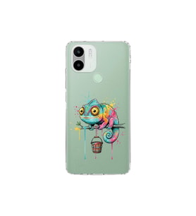 Redmi A1 Plus ile Uyumlu Splash Bukalemun Tasarımlı Şeffaf Silikon Kılıf