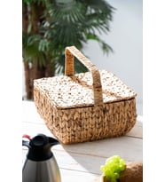 Wicker Kapaklı Hasır Piknik Sepeti - 32 cm