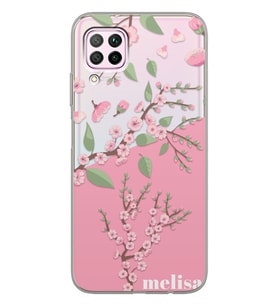 Huawei Sakura Çiçeği Tasarımlı Şeffaf Telefon Kılıfı