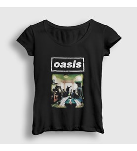 Presmono Kadın Siyah Room Müzik Oasis T-Shirt 513602tt