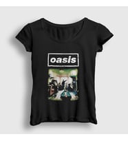 Presmono Kadın Siyah Room Müzik Oasis T-Shirt 513602tt