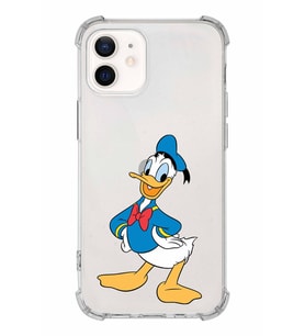 Apple iPhone 12 Mini Uyumlu Köşe Korumalı Antişok  Kapak Donald Duck Tasarımlı Şeffaf  Kılıf