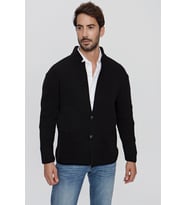 CHUBA Erkek Regular Fit Selanik Triko Hırka Siyah 23W208