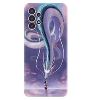 Samsung Galaxy M14 Kılıf Silikon Desen Özel Seri Kız ve Ejderha 1742