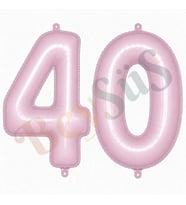 40 Rakam Folyo Balon pembe Rengi (76 cm)