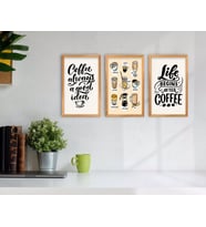 BK Home Coffee Tasarımlı Dekoratif 3’lü Retro Ahşap Tablo-8