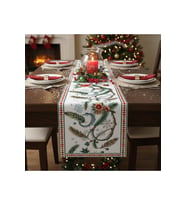 Yılbaşı Temalı Dijital Baskılı Runner Örtüsü Christmas 40x140 cm